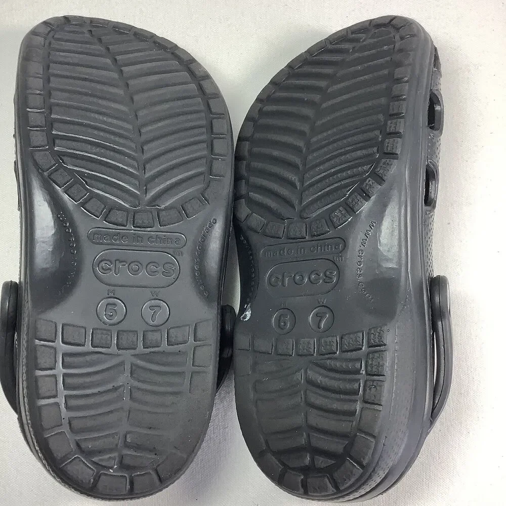 Crocs Crocband‎ Men/Women Size 5/7 Water Rain Shoes Sandals Slide Black Rubber